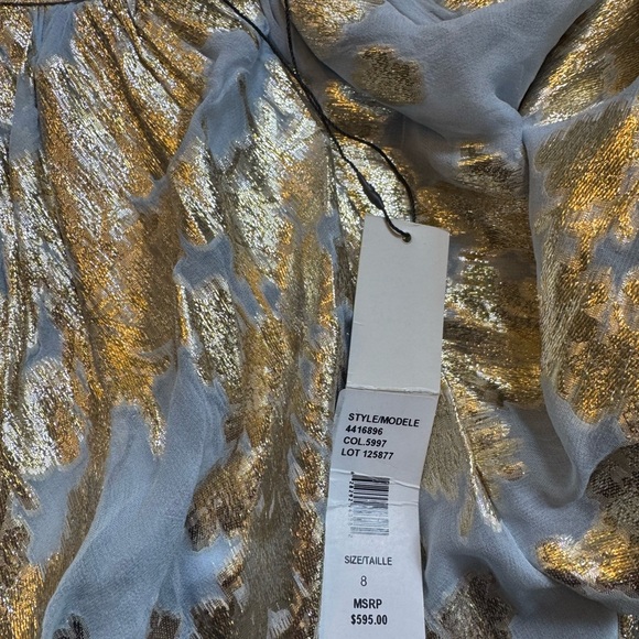 Monique Lhuillier Gold and Silver Mini Dress NWT 8 - Picture 2 of 3